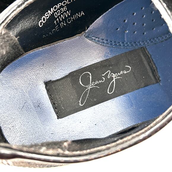 Jean Yves Mens Derby Oxford Dress Shoes 11 11WW Wide Black NWOT Patent Lace Up - Picture 5 of 7